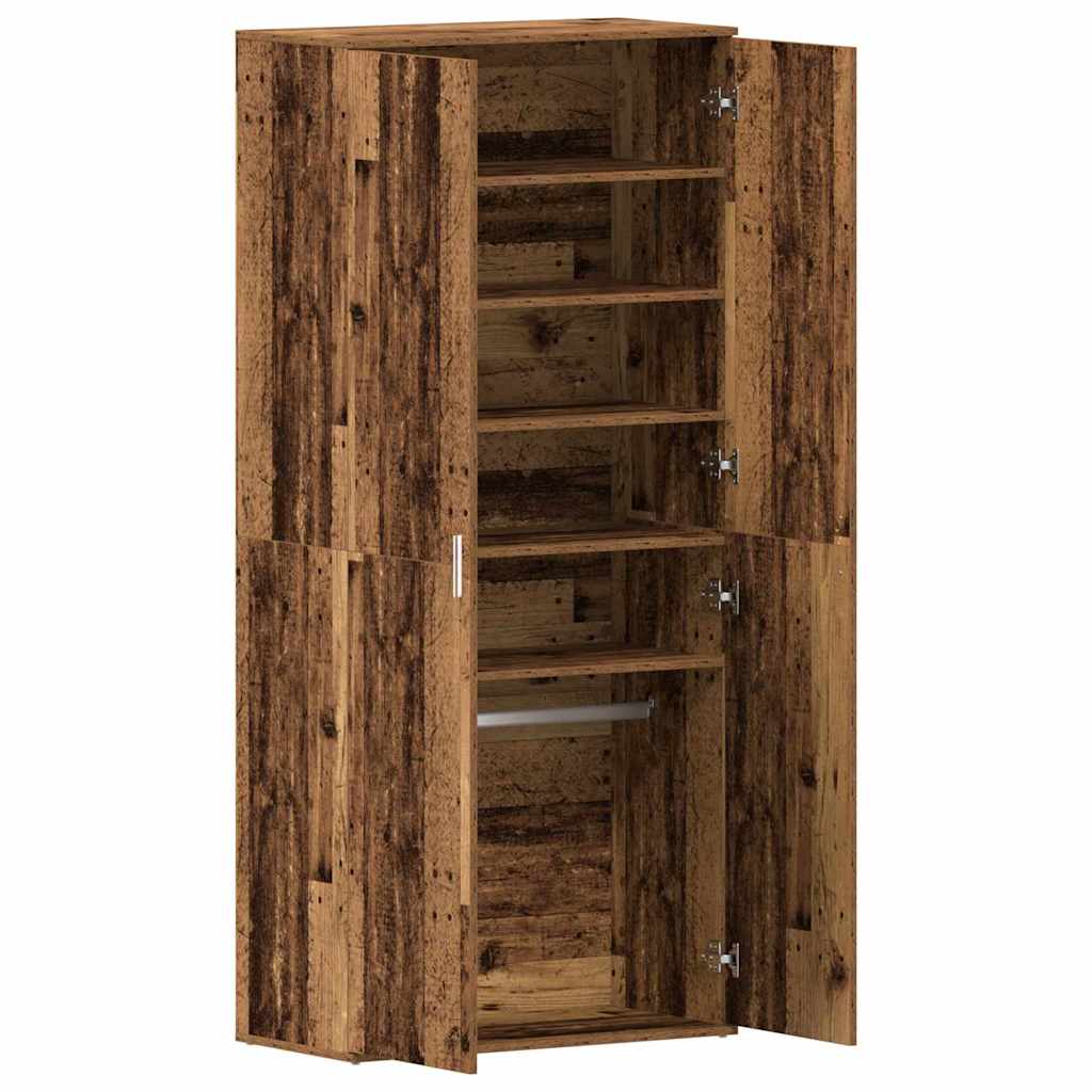 Schuhschrank 80 x 39 x 178 cm Holzwerkstoff Altholz