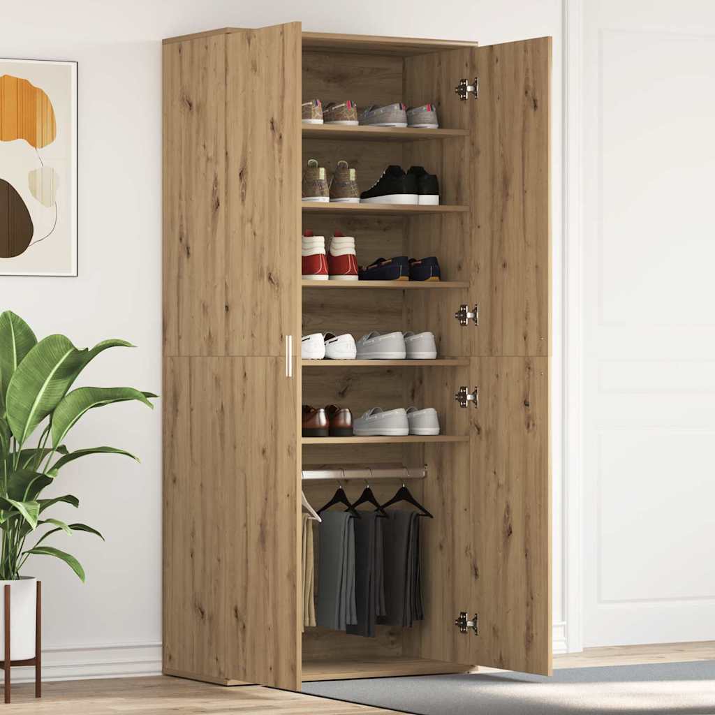 Schuhschrank Artisan-Eiche 80 x 39 x 178 cm Holzwerkstoff