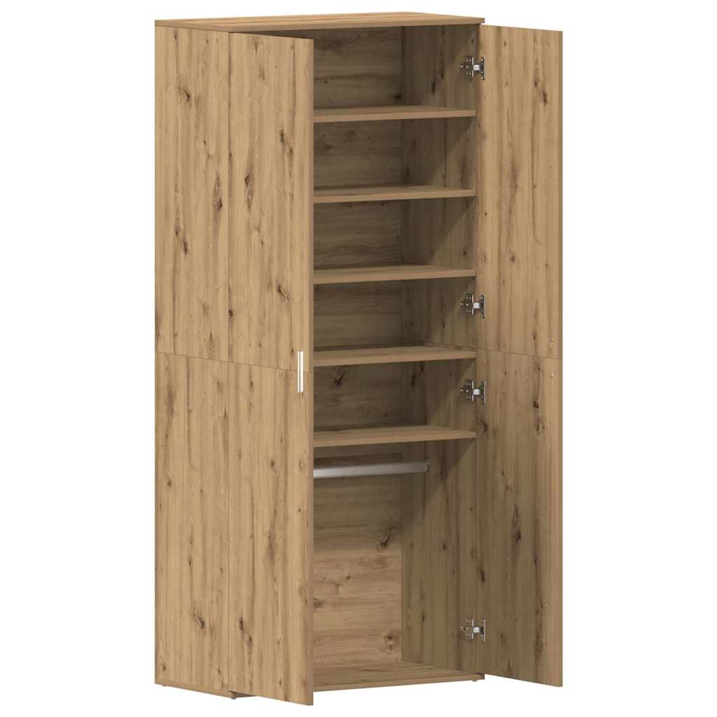 Schuhschrank mit Tür Braun 80 x 39 x 180 cm Holzwerkstoff