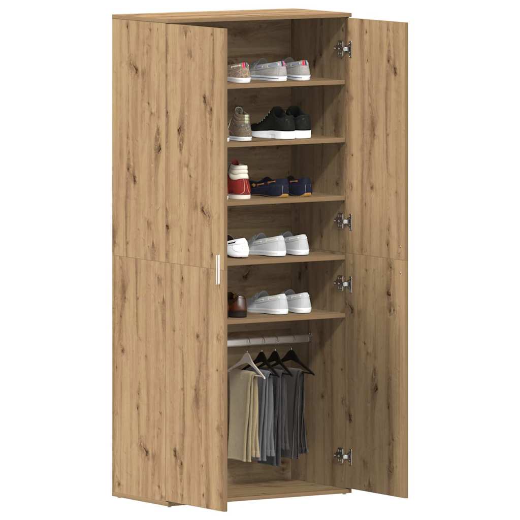 Schuhschrank mit Tür Braun 80 x 39 x 180 cm Holzwerkstoff