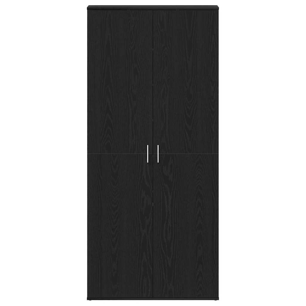 Schuhschrank mit Tür Schwarz 80 x 39 x 180 cm Holzwerkstoff