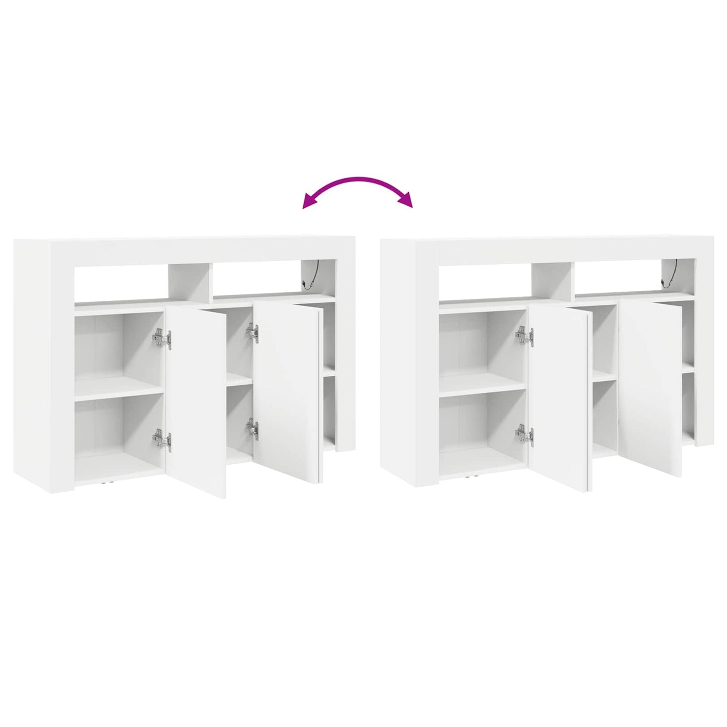 Sideboard Weiß 116 x 30 x 75 cm Holzwerkstoff