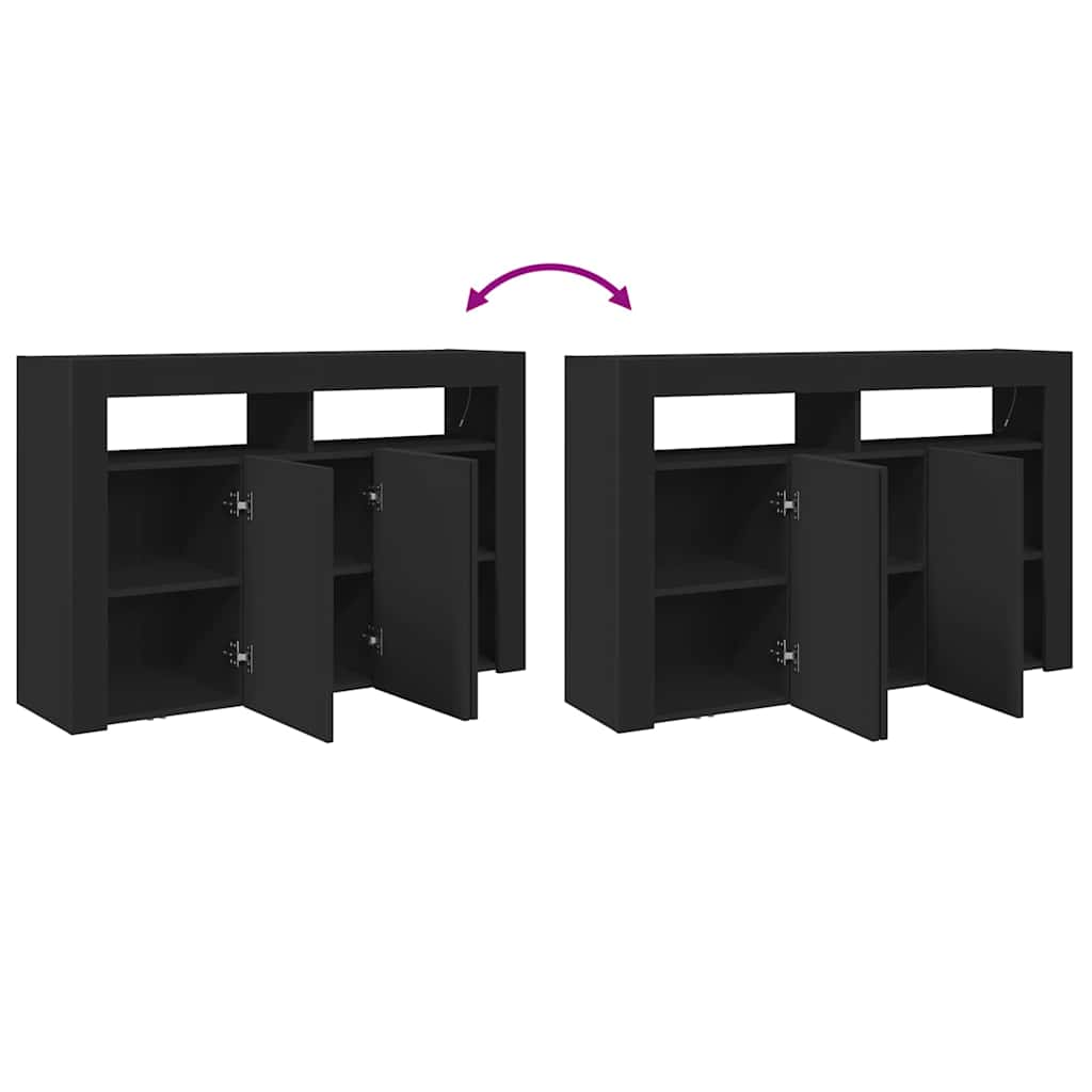 Sideboard Schwarz 116 x 30 x 75 cm Holzwerkstoff