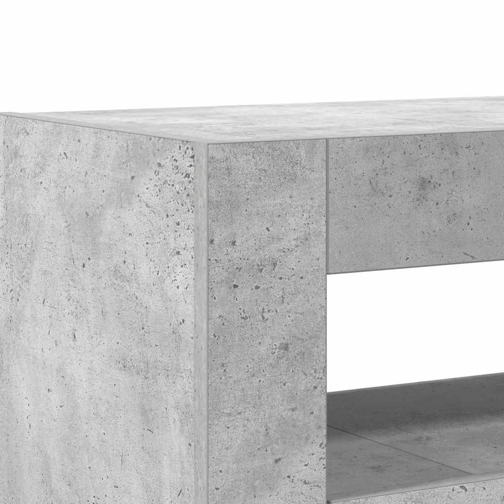 Buffet rectangulaire en bois d'ingénierie gris béton 116 x 30 x 75 cm