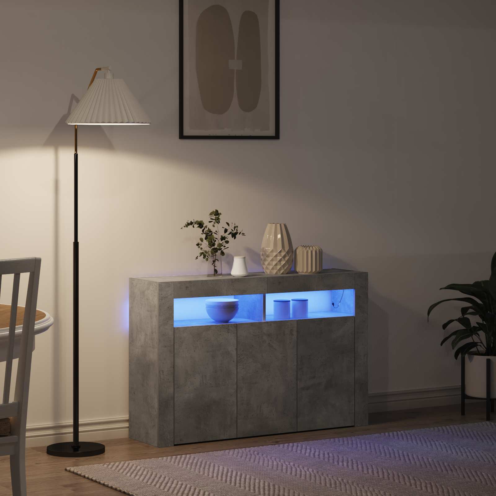 Sideboard Beton Grau 116 x 30 x 75 cm Holzwerkstoff