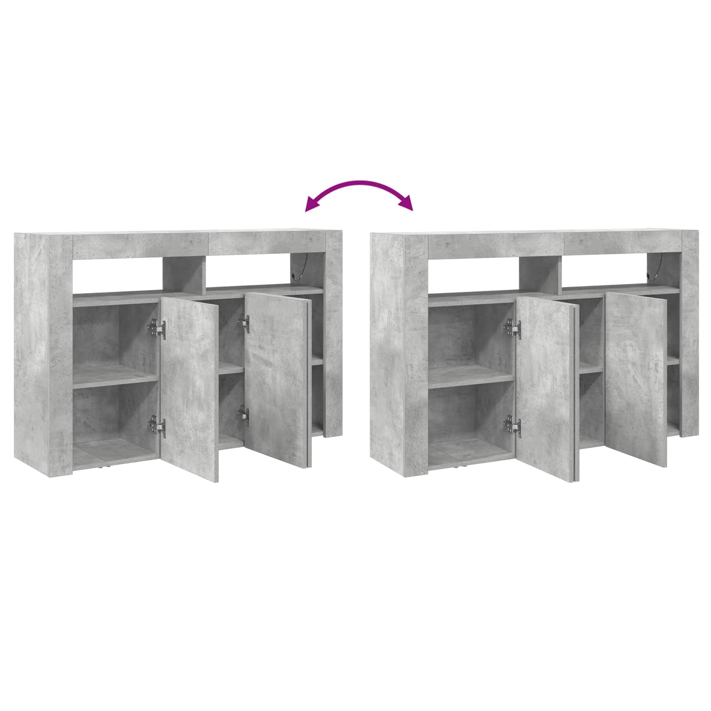 Sideboard Beton Grau 116 x 30 x 75 cm Holzwerkstoff