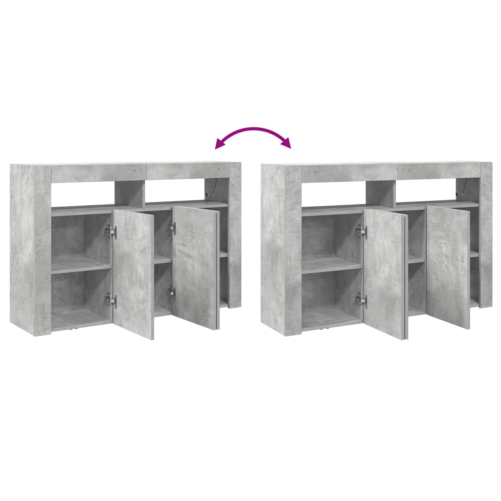 Sideboard Beton Grau 116 x 30 x 75 cm Holzwerkstoff