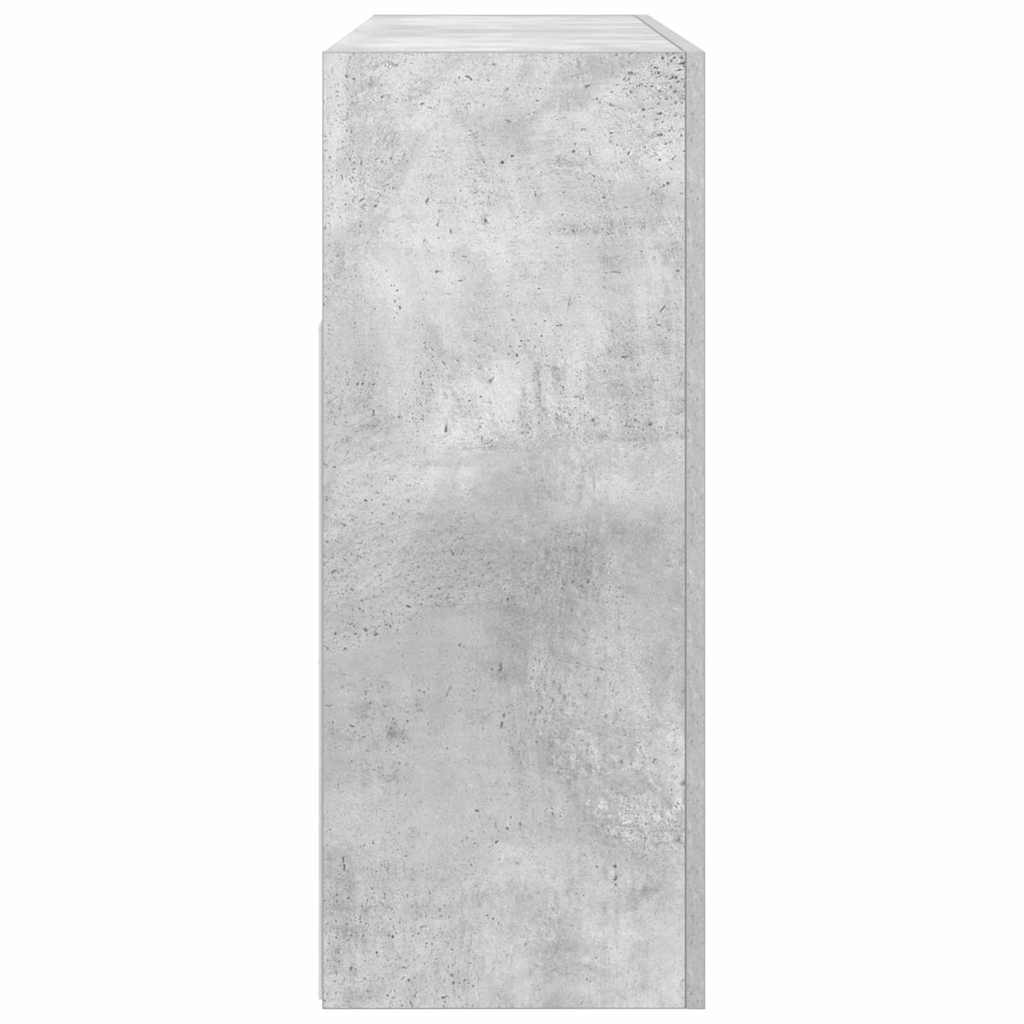 Buffet rectangulaire en bois d'ingénierie gris béton 116 x 30 x 75 cm