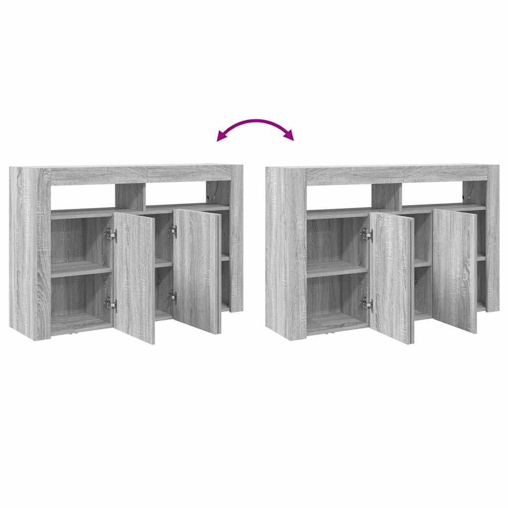 Sideboard Graues Sonoma 116 x 30 x 75 cm Holzwerkstoff