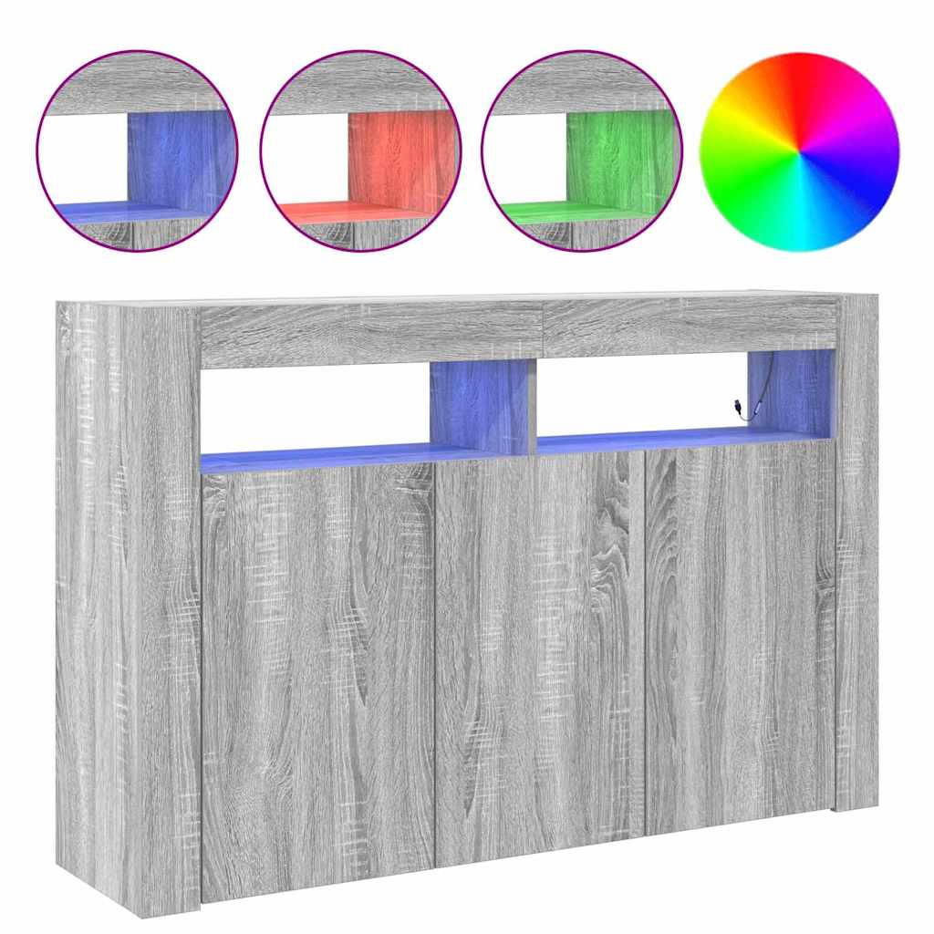 Sideboard Graues Sonoma 116 x 30 x 75 cm Holzwerkstoff