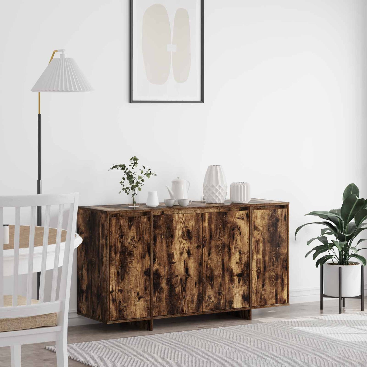 Sideboard Geräucherte Eiche 135 x 41 x 75 cm Holzwerkstoff
