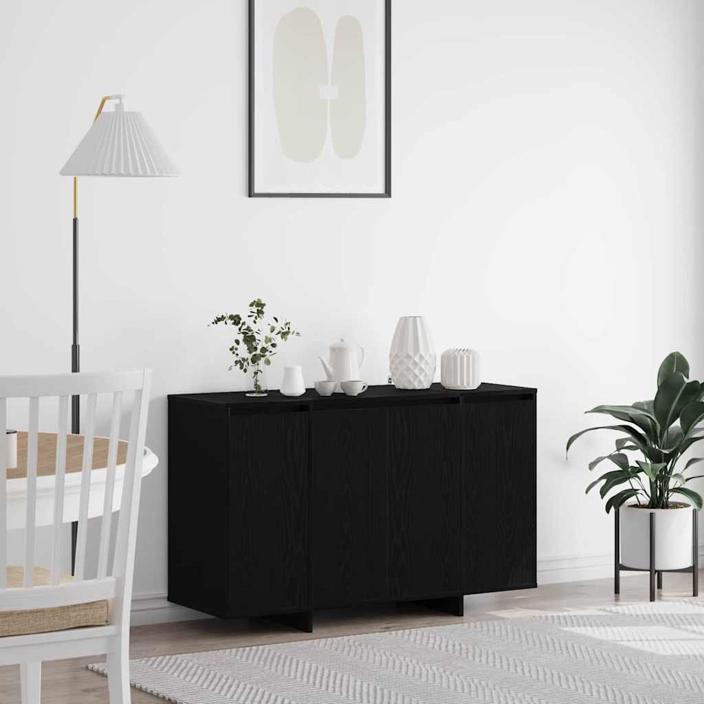 Sideboard Schwarz Eichen-Optik 120 x 41 x 75 cm Holzwerkstoff