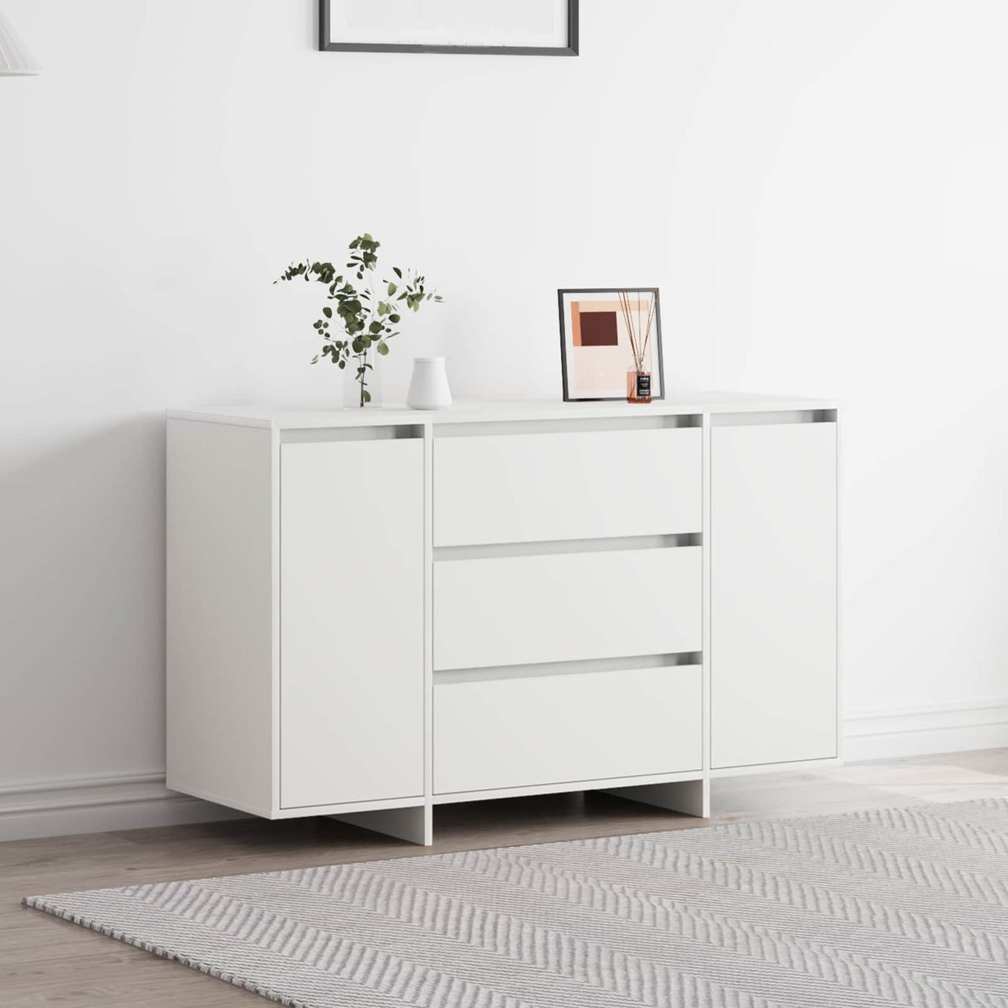 Sideboard mit Schubladen Weiß 120 x 41 x 75 cm Holzwerkstoff