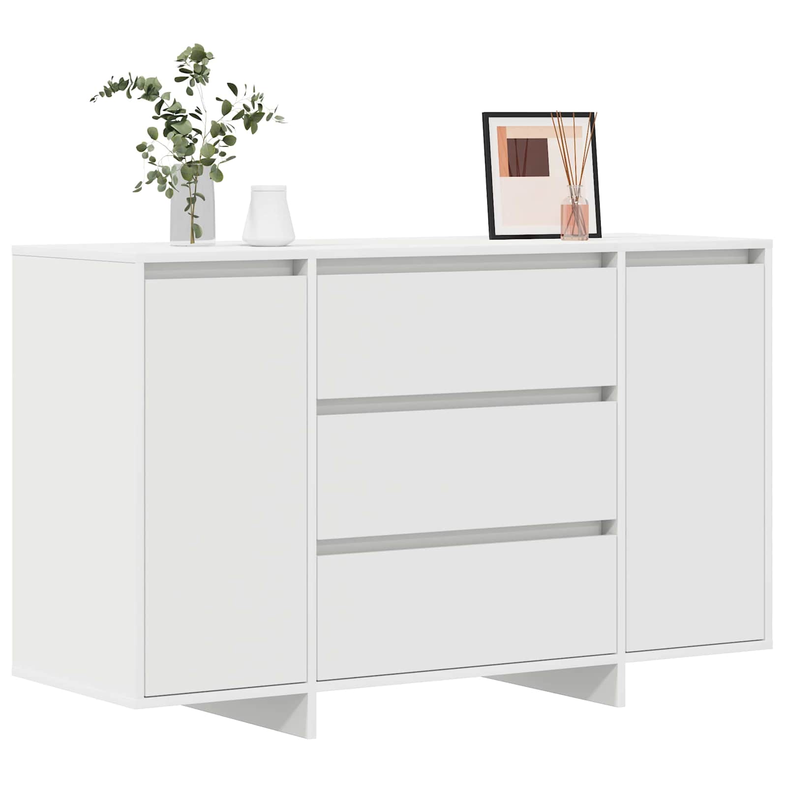 Sideboard mit Schubladen Weiß 120 x 41 x 75 cm Holzwerkstoff