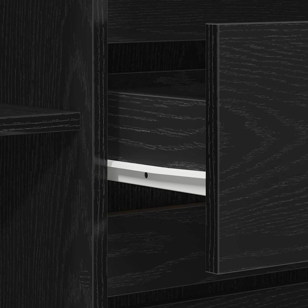 Sideboard Schwarz Eichen-Optik 120 x 41 x 75 cm Holzwerkstoff