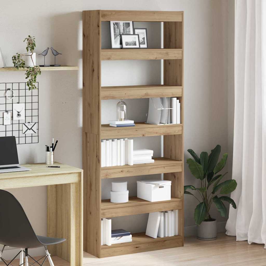 Bücherregal 6 Ebenen 80 x 30 x 198 cm Holzwerkstoff