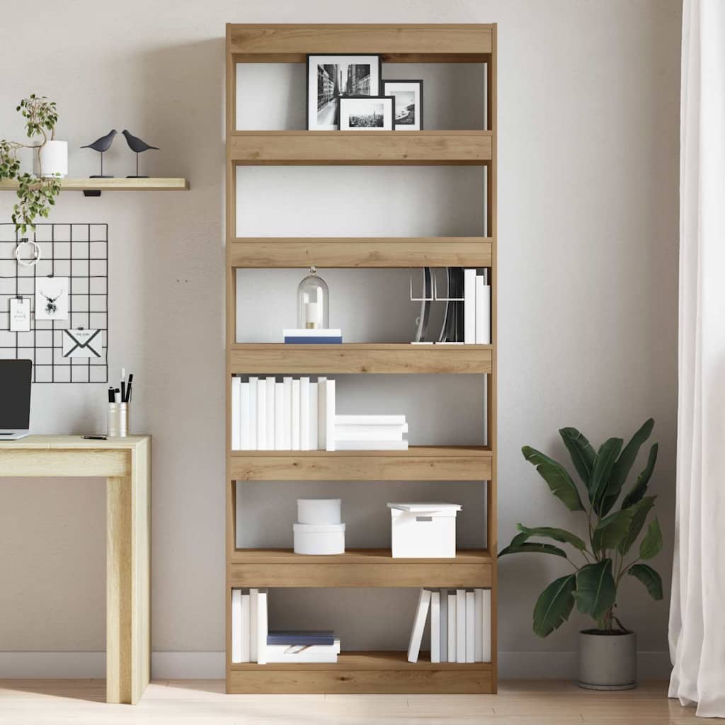 Bücherregal 6 Ebenen 80 x 30 x 198 cm Holzwerkstoff