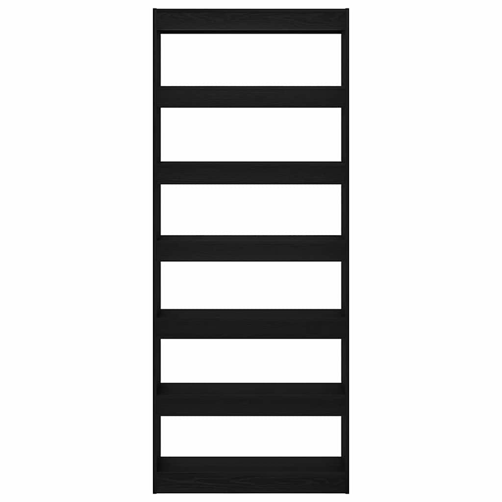 Bücherregal Schwarz Eichen-Optik 80 x 30 x 198 cm Holzwerkstoff