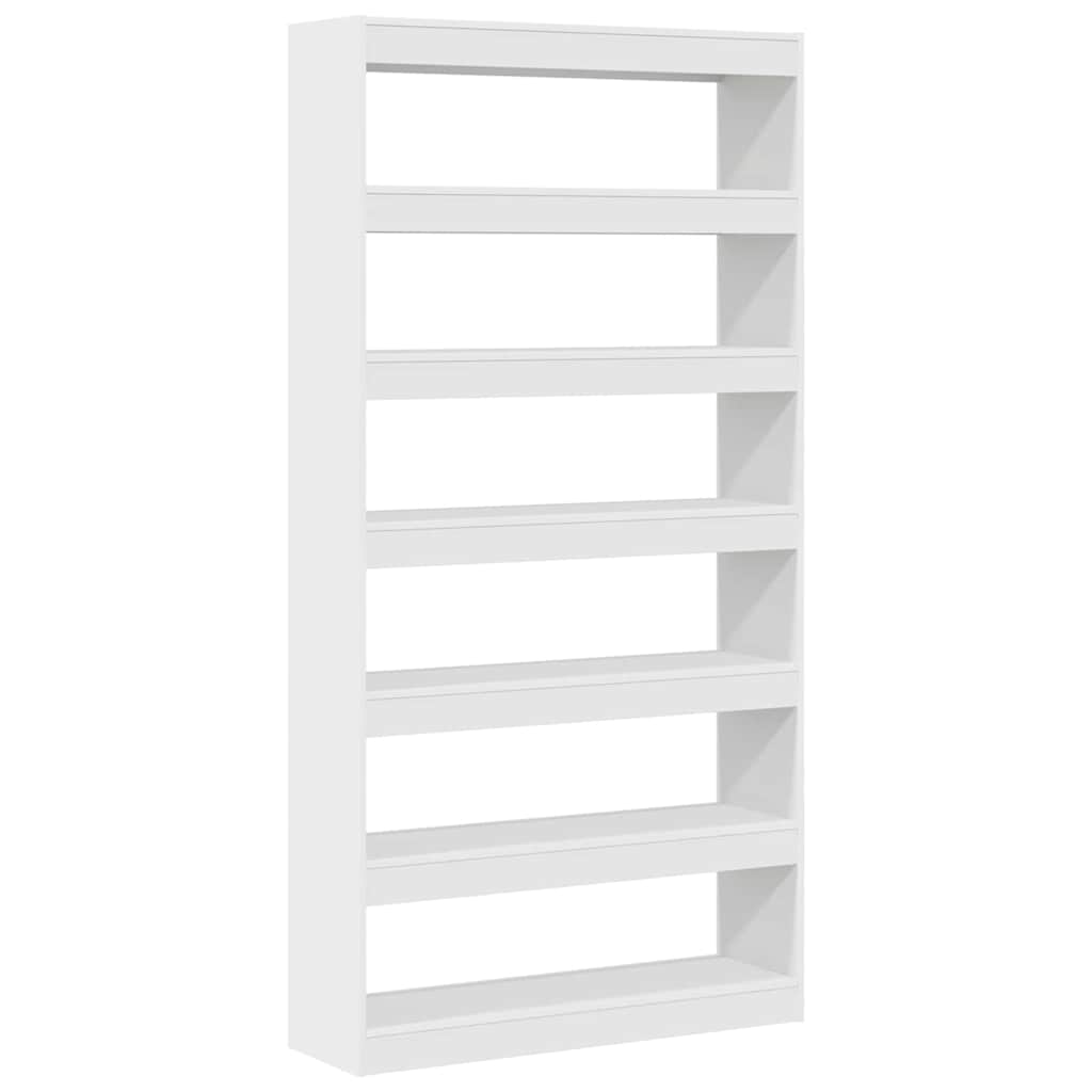 Bücherregal 6 Ebenen 100 x 30 x 198 cm Holzwerkstoff Weiß