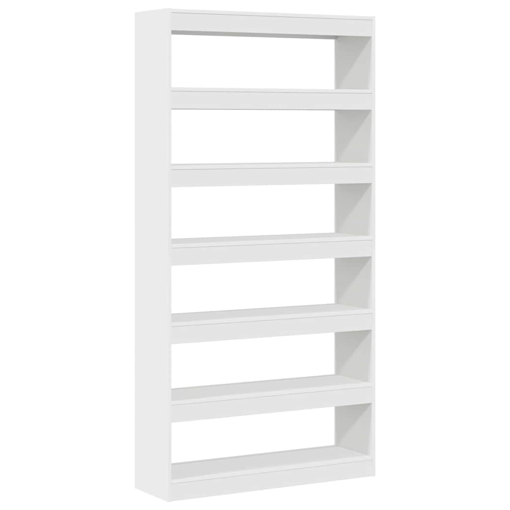 Bücherregal 6 Ebenen 100 x 30 x 198 cm Holzwerkstoff Weiß