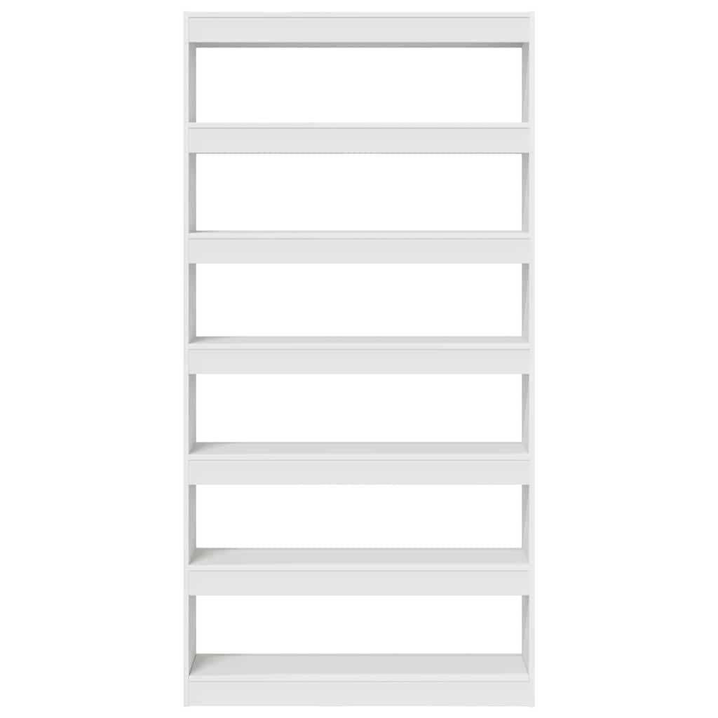 Bücherregal 6 Ebenen 100 x 30 x 198 cm Holzwerkstoff Weiß