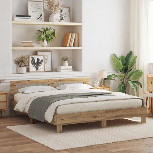 Bettgestell Artisan-Eiche 200 x 200 cm Holzwerkstoff