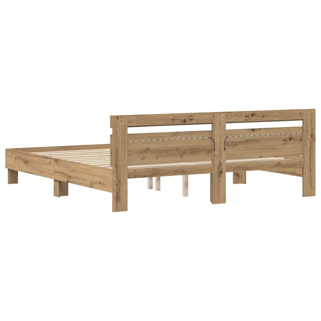 Bettgestell Artisan-Eiche 200 x 200 cm Holzwerkstoff