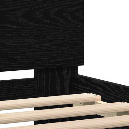 Bettrahmen Schwarz Eichen-Optik 150 x 200 cm Holzwerkstoff