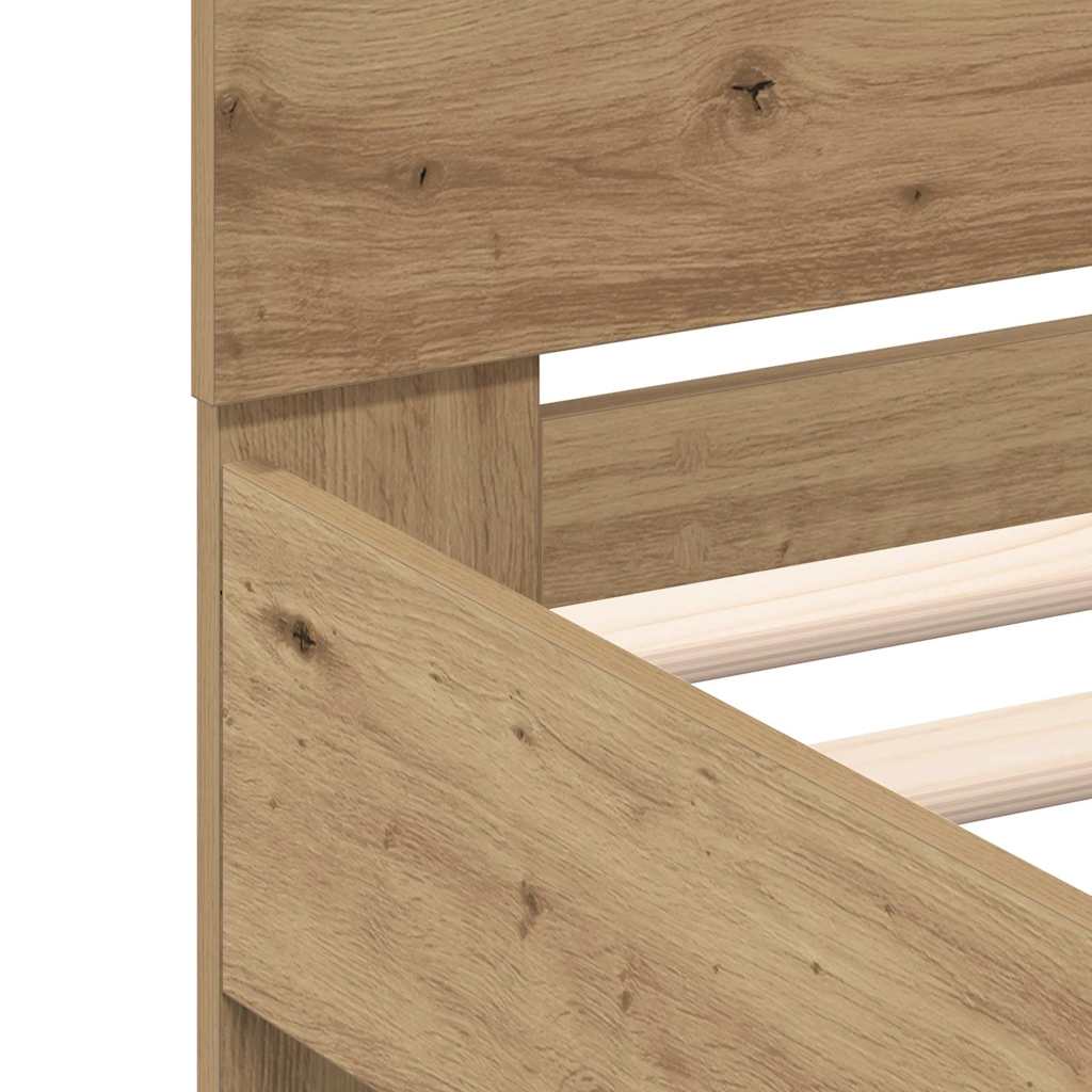 Bettrahmen Artisan-Eiche 135 x 190 cm Holzwerkstoff