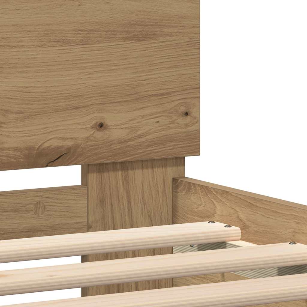 Bettrahmen Artisan-Eiche 135 x 190 cm Holzwerkstoff