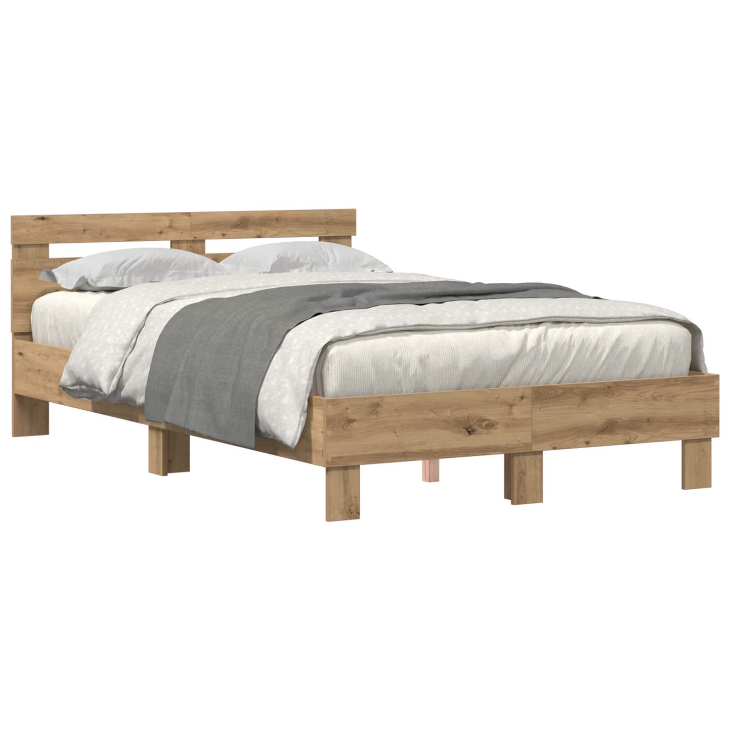 Bettrahmen Artisan-Eiche 135 x 190 cm Holzwerkstoff