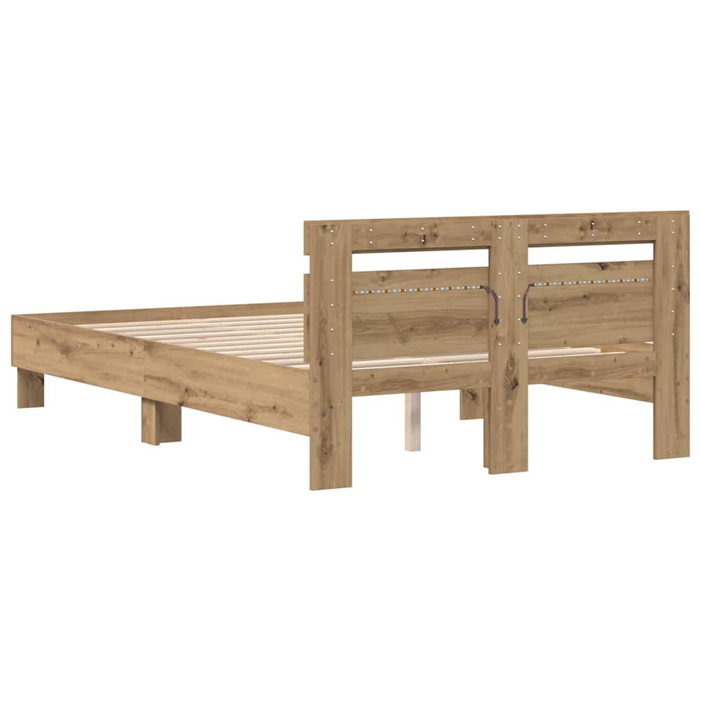 Bettrahmen Artisan-Eiche 135 x 190 cm Holzwerkstoff