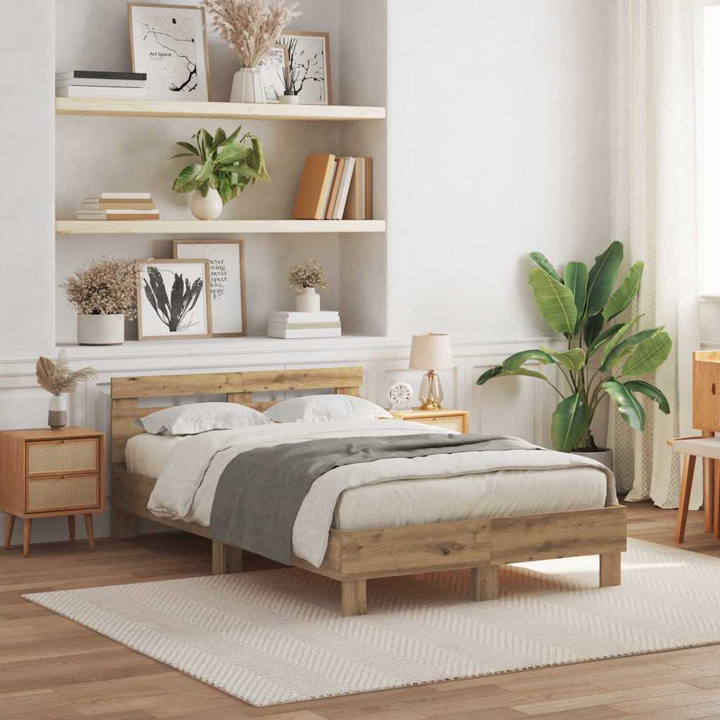 Bettrahmen Artisan-Eiche 120 x 190 cm Holzwerkstoff