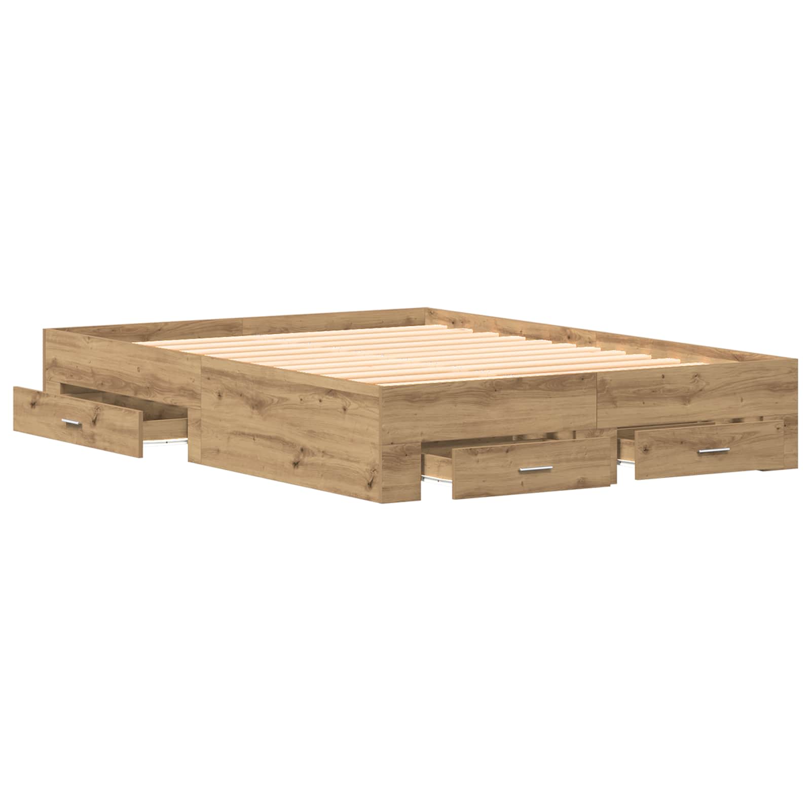 Bettrahmen Artisan-Eiche 140 x 190 cm Holzwerkstoff