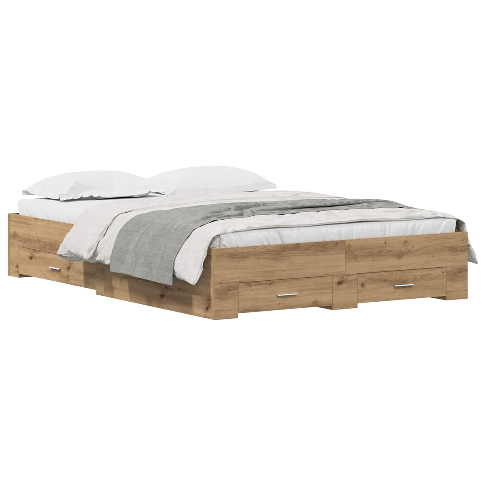 Bettrahmen Artisan-Eiche 135 x 190 cm Holzwerkstoff