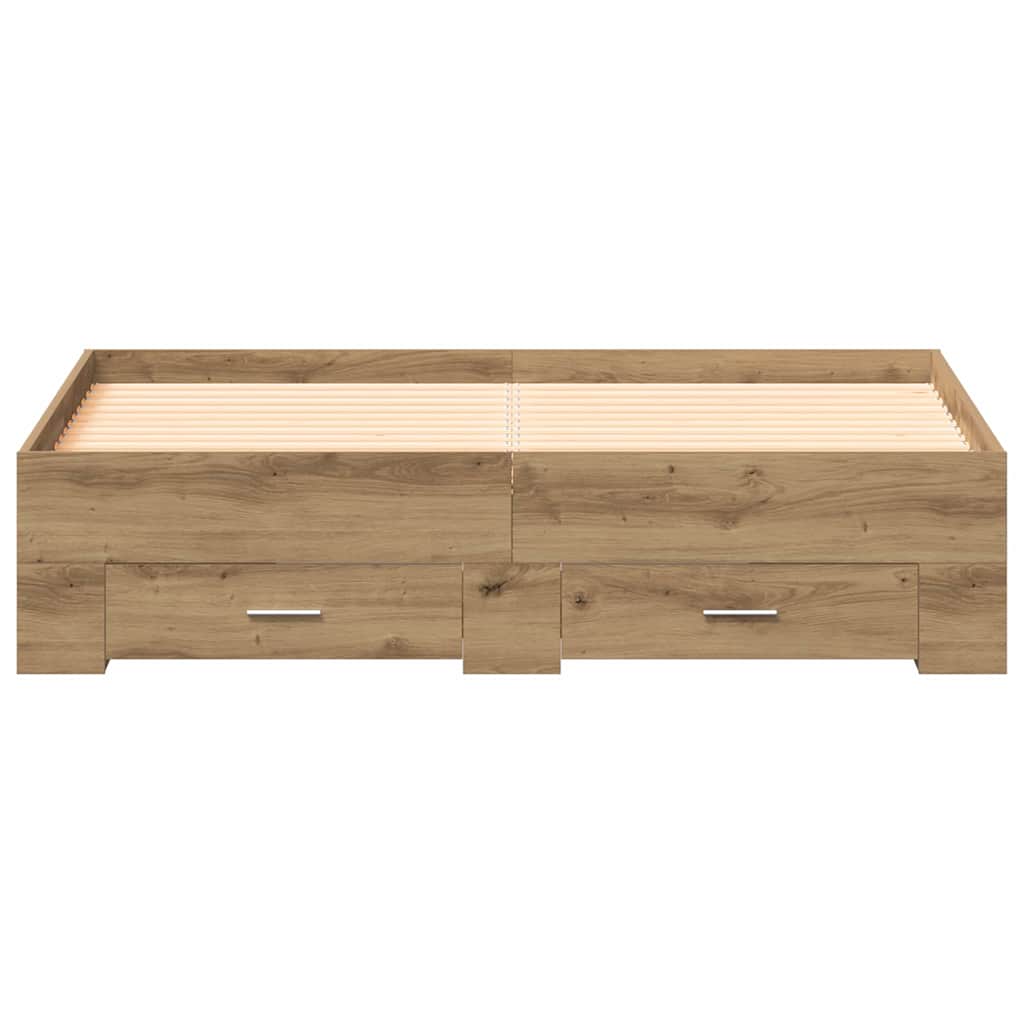 Bettrahmen Artisan-Eiche 135 x 190 cm Holzwerkstoff
