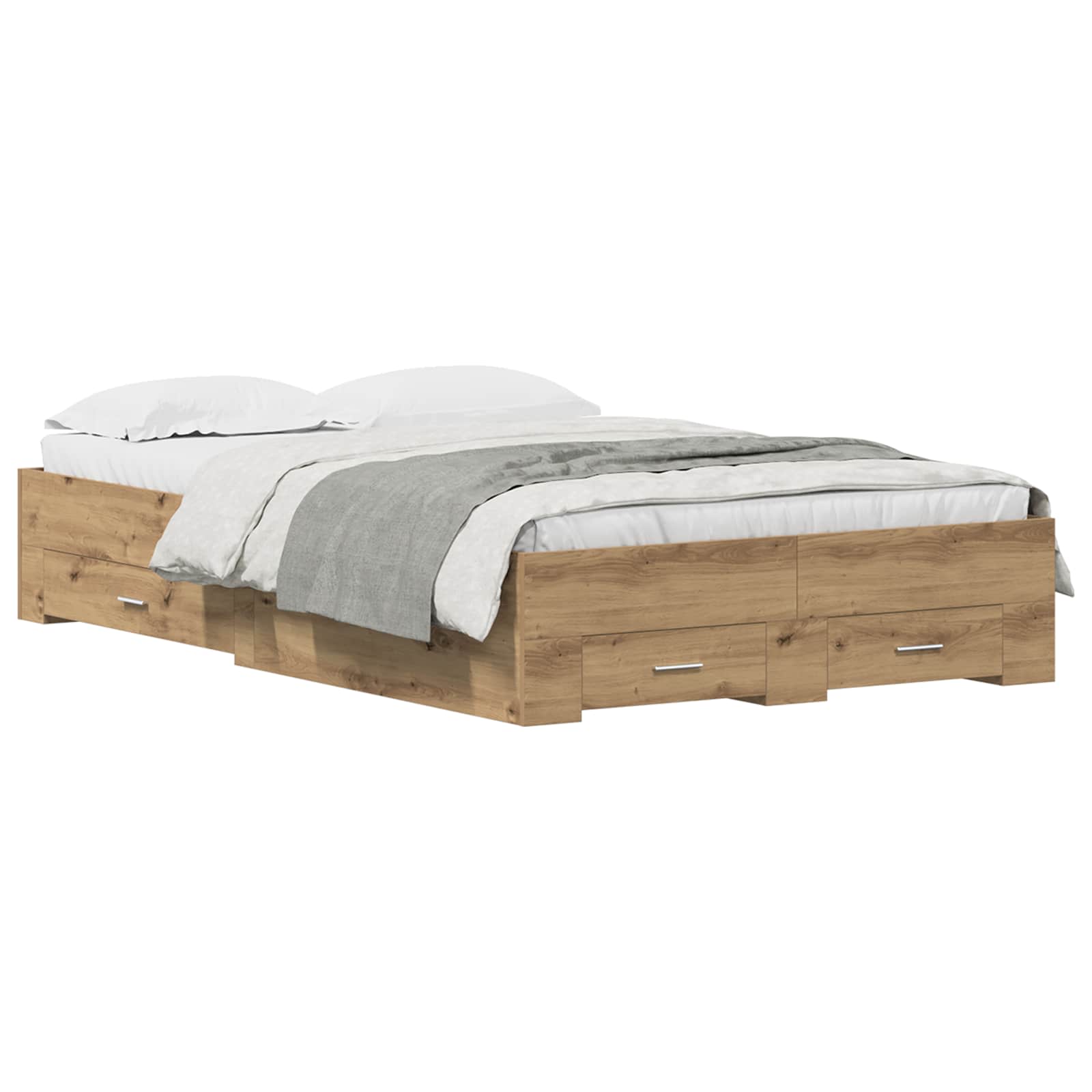 Bettrahmen Artisan-Eiche 120 x 190 cm Holzwerkstoff