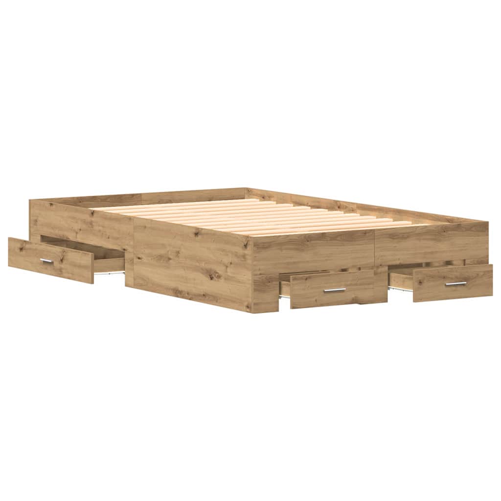 Bettrahmen Artisan-Eiche 120 x 190 cm Holzwerkstoff