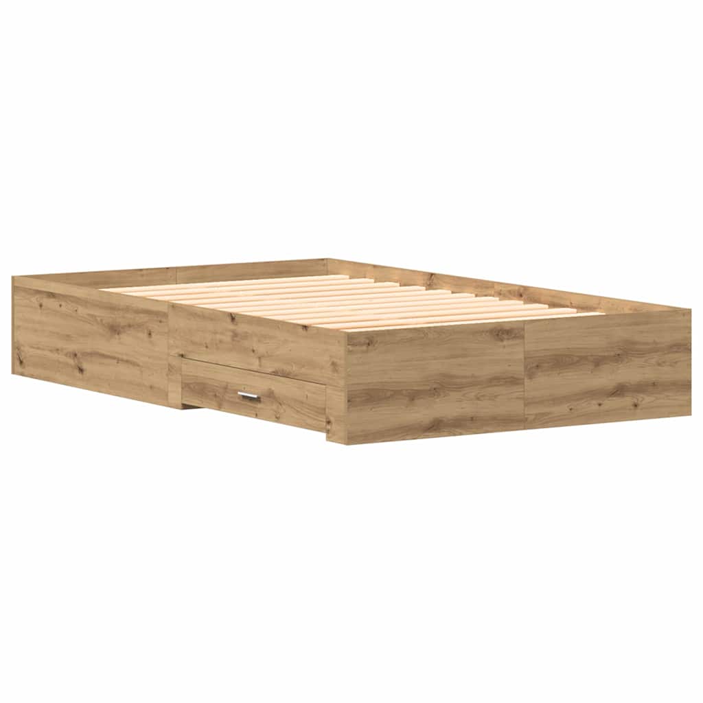Bettrahmen Artisan-Eiche 120 x 190 cm Holzwerkstoff