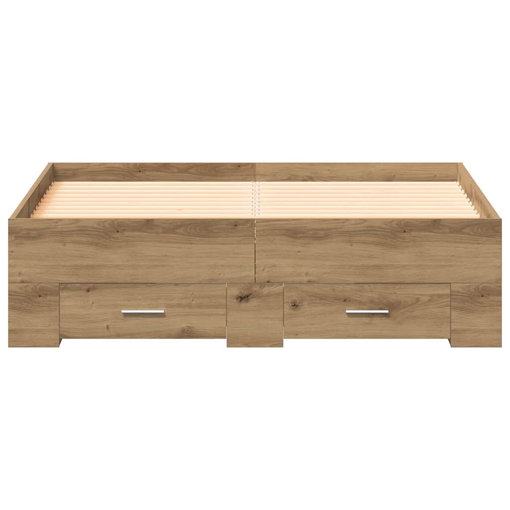 Bettrahmen Artisan-Eiche 120 x 190 cm Holzwerkstoff