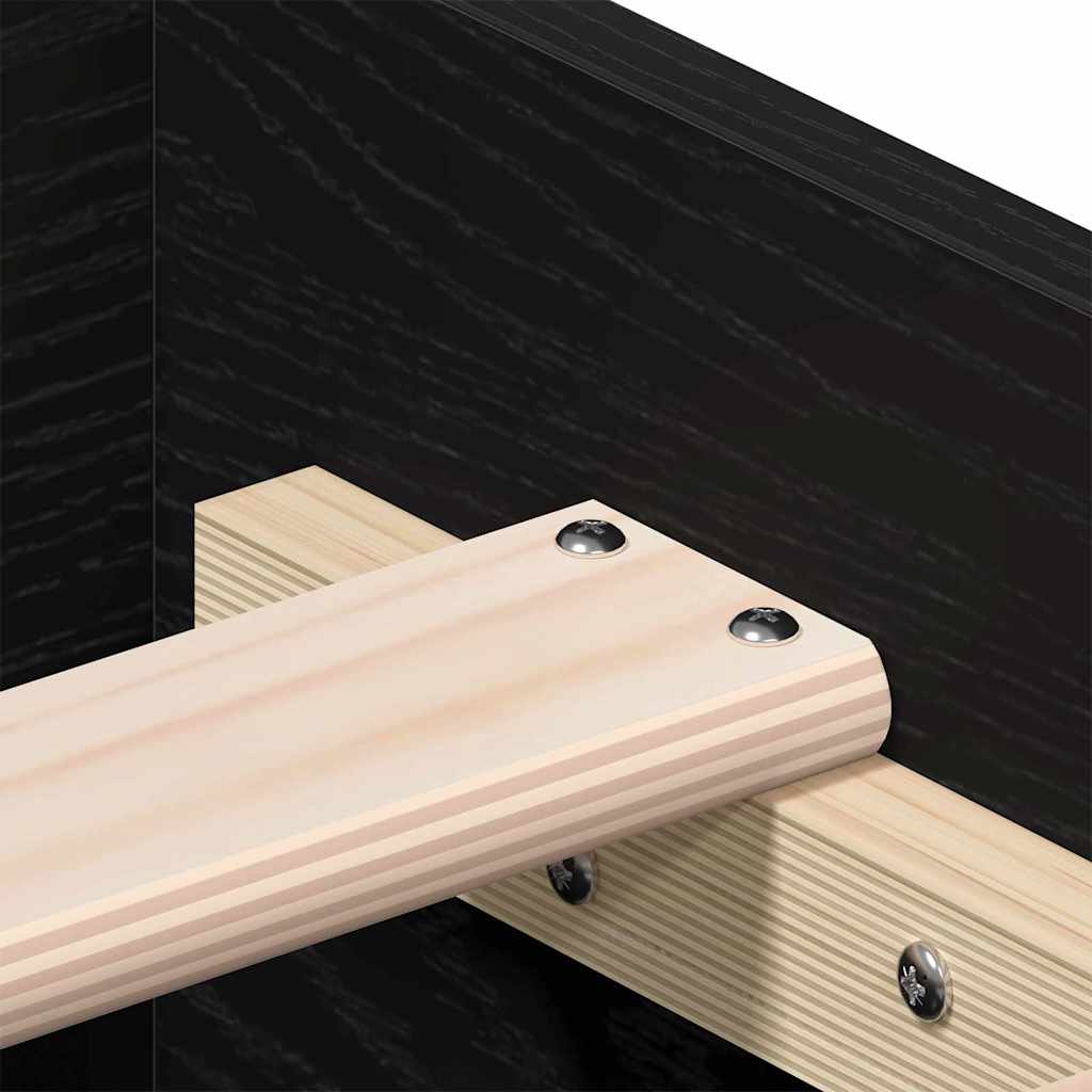 Bettgestell mit Schubladen Schwarz Eichen-Optik 120 x 190 cm