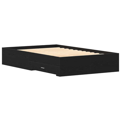 Bettrahmen Schwarz Eichen-Optik 120 x 190 cm Holzwerkstoff