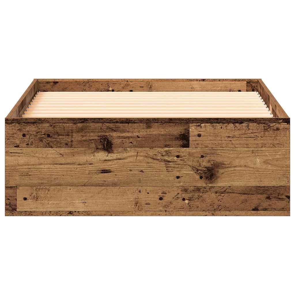 Bettrahmen mit Schubladen Altholz 100 x 200 cm Holzwerkstoff