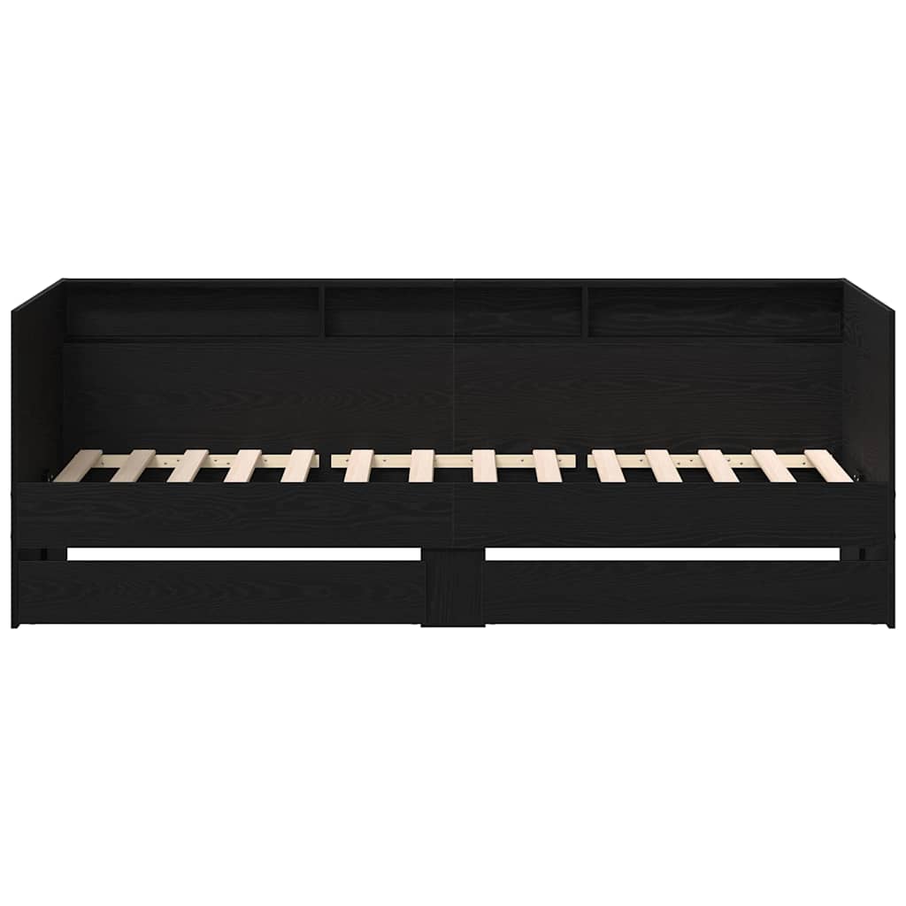 Tagesbett Schwarz Eichen-Optik 100 x 200 cm Holzwerkstoff