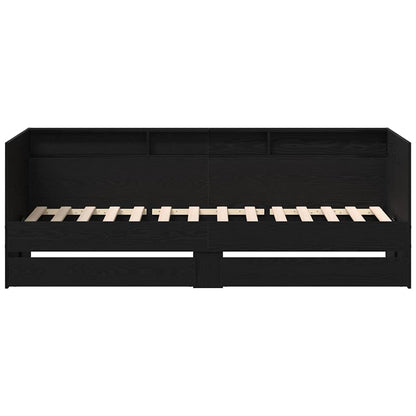 Tagesbett Schwarz Eichen-Optik 100 x 200 cm Holzwerkstoff