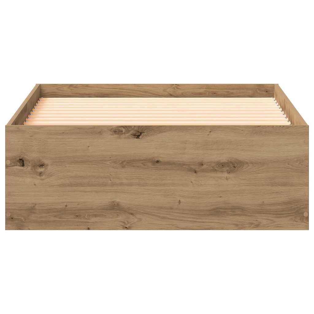 Bettrahmen mit Speicher Artisan-Eiche 90 x 200 cm Holzwerkstoff