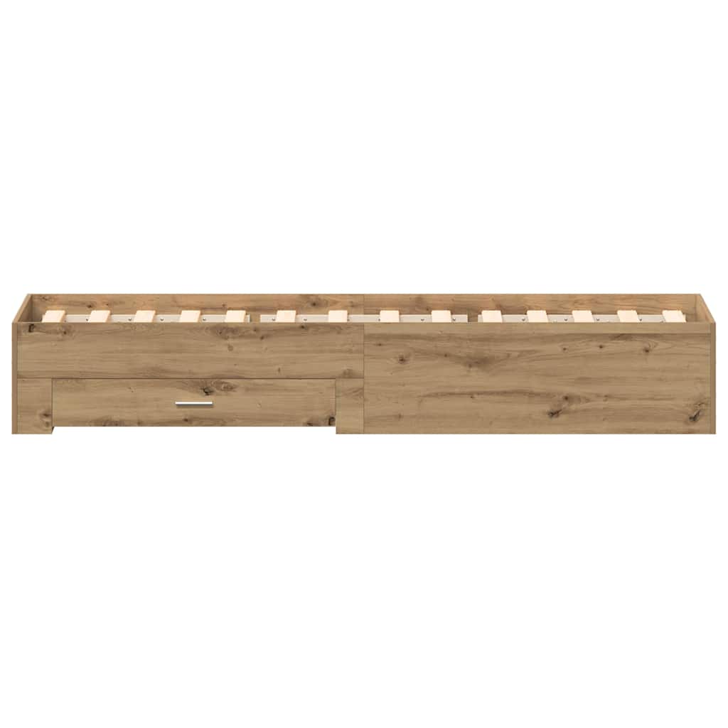 Bettrahmen mit Speicher Artisan-Eiche 90 x 200 cm Holzwerkstoff