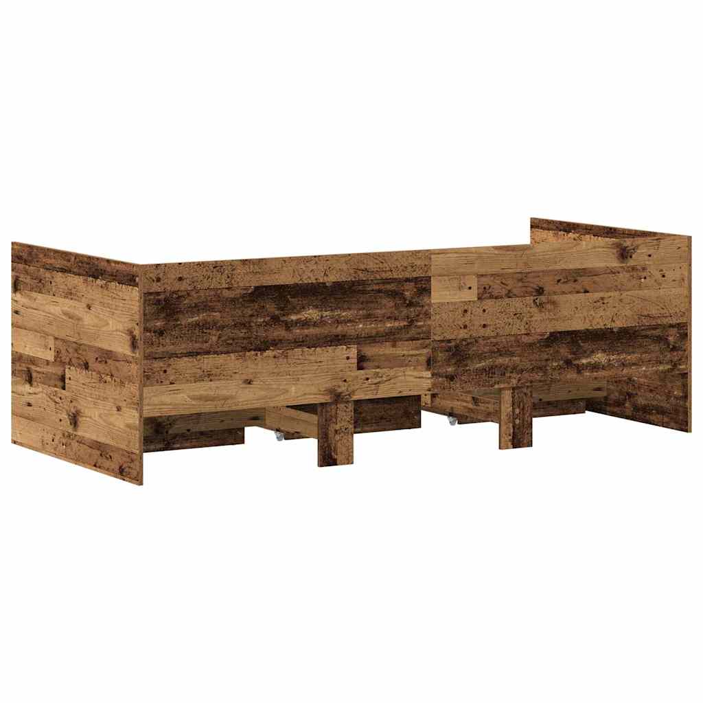 Tagesbett mit Schubladen Altholz 90 x 200 cm Holzwerkstoff