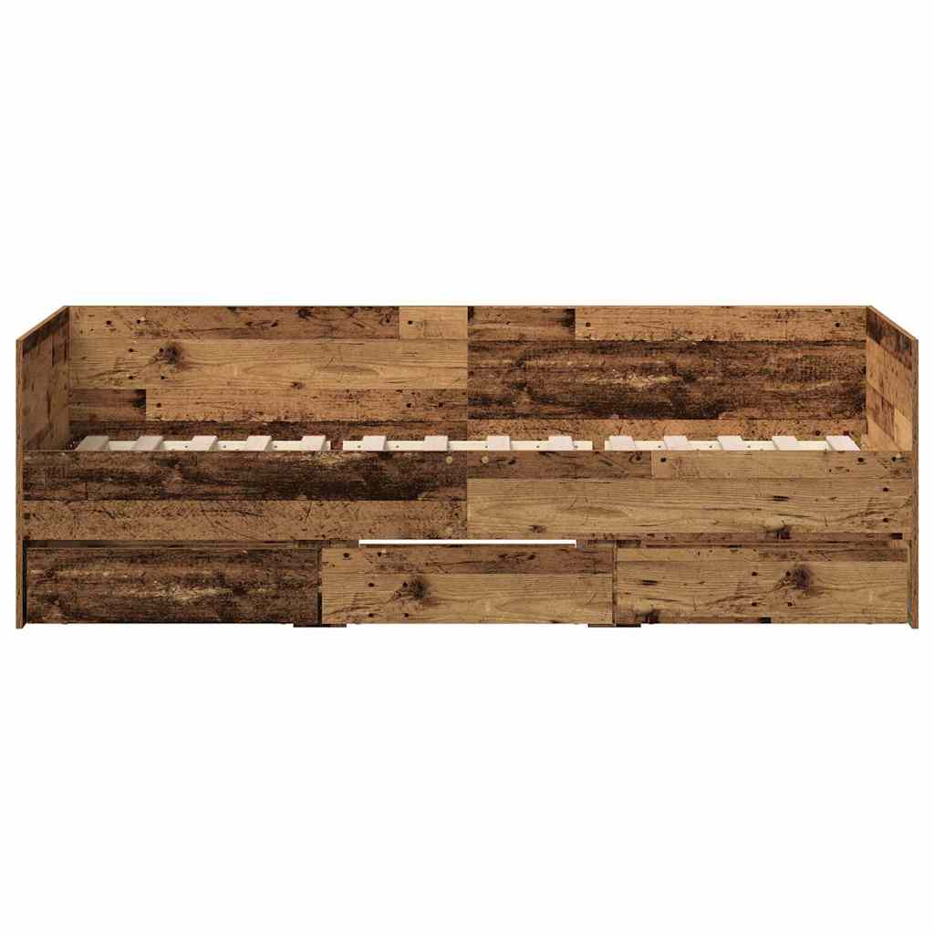Tagesbett mit Schubladen Altholz 90 x 200 cm Holzwerkstoff