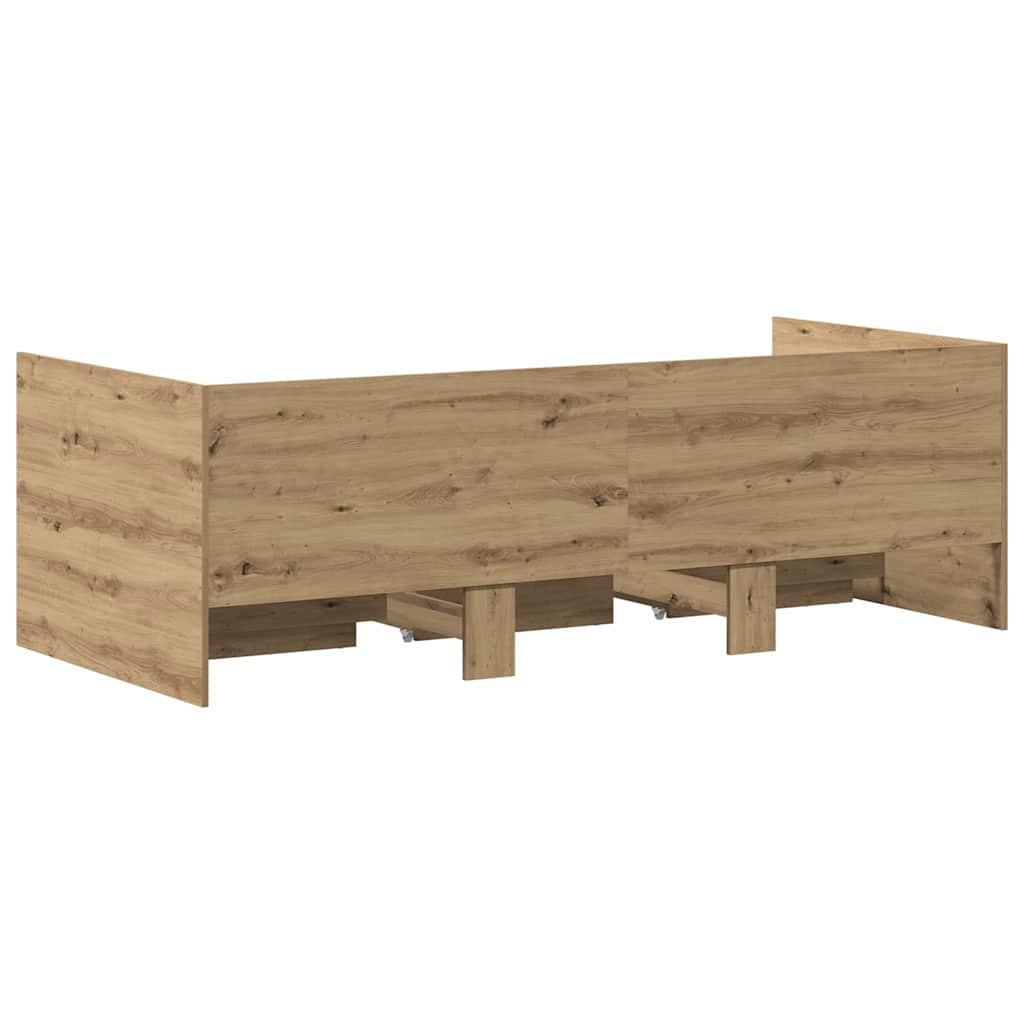Tagesbett mit Kopfteil Artisan-Eiche 90 x 200 cm Holzwerkstoff
